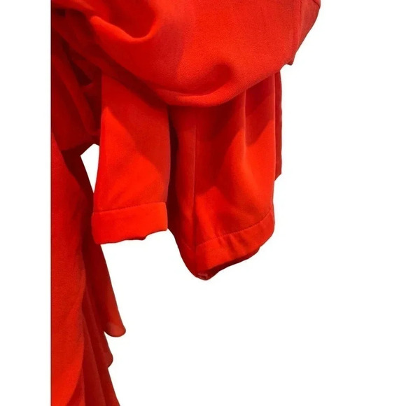 BCBGMaxAzria Solid Red Sleeveless Illusion V-Neck Maxi Cocktail Dress Size 0 - Picture 3 of 8